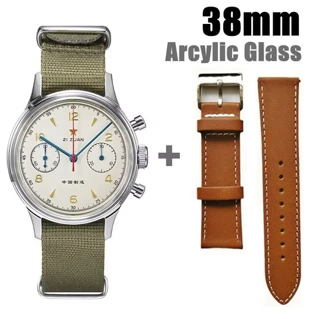 Montre mécanique à remontage manuel en acier inoxydable SEAKOSS Chronographe 40 mm 38 mm 1963 pour h