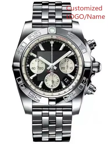 A11 Store Montre personnalisée, montre sport à quartz pour homme, chronographe, verre saphir, argent