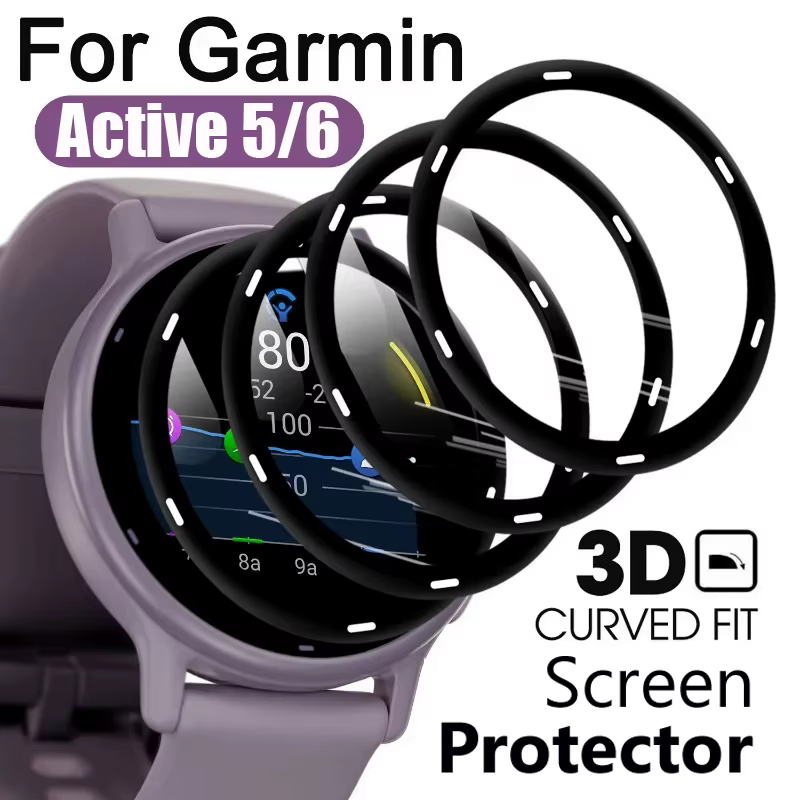 Protecteur d'écran pour Garmin Active 6 5, Film de protection, couverture complète pour montre, acce