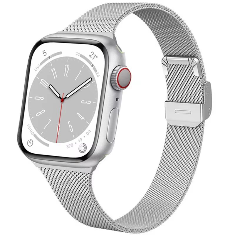 Bracelet milanais mince pour Apple Watch Ultra 3/2 49mm S11-10 42mm 46mm, Bracelet en métal iWatch 9