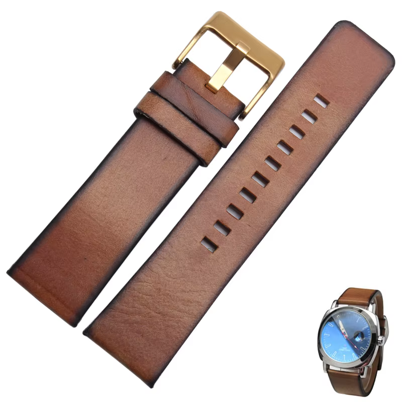 Bracelet de montre rétro Vintage en cuir véritable, haute qualité, pour Diesel DZ4343 DZ4323 DZ7406