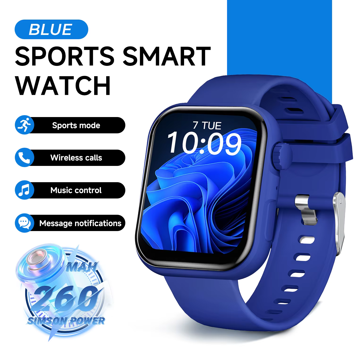 Nouvelle montre connectée 2026 pour Android/iOS, assistant vocal, appels sans fil, écran 1,83'', com
