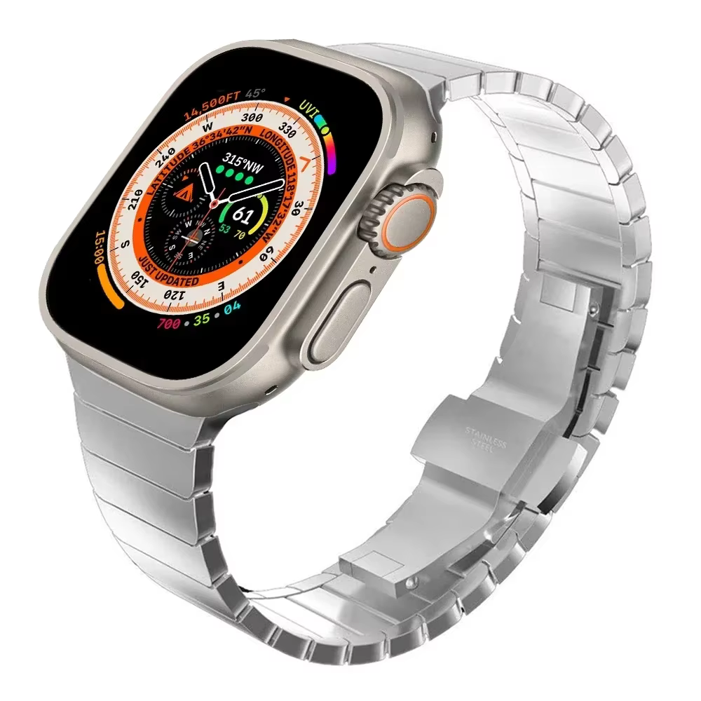 Bracelet à maillons Correa pour Apple Watch Ultra 3 2 bandes 49mm 11 10 9 8 7 6 Se 45mm 41 44 Bracel