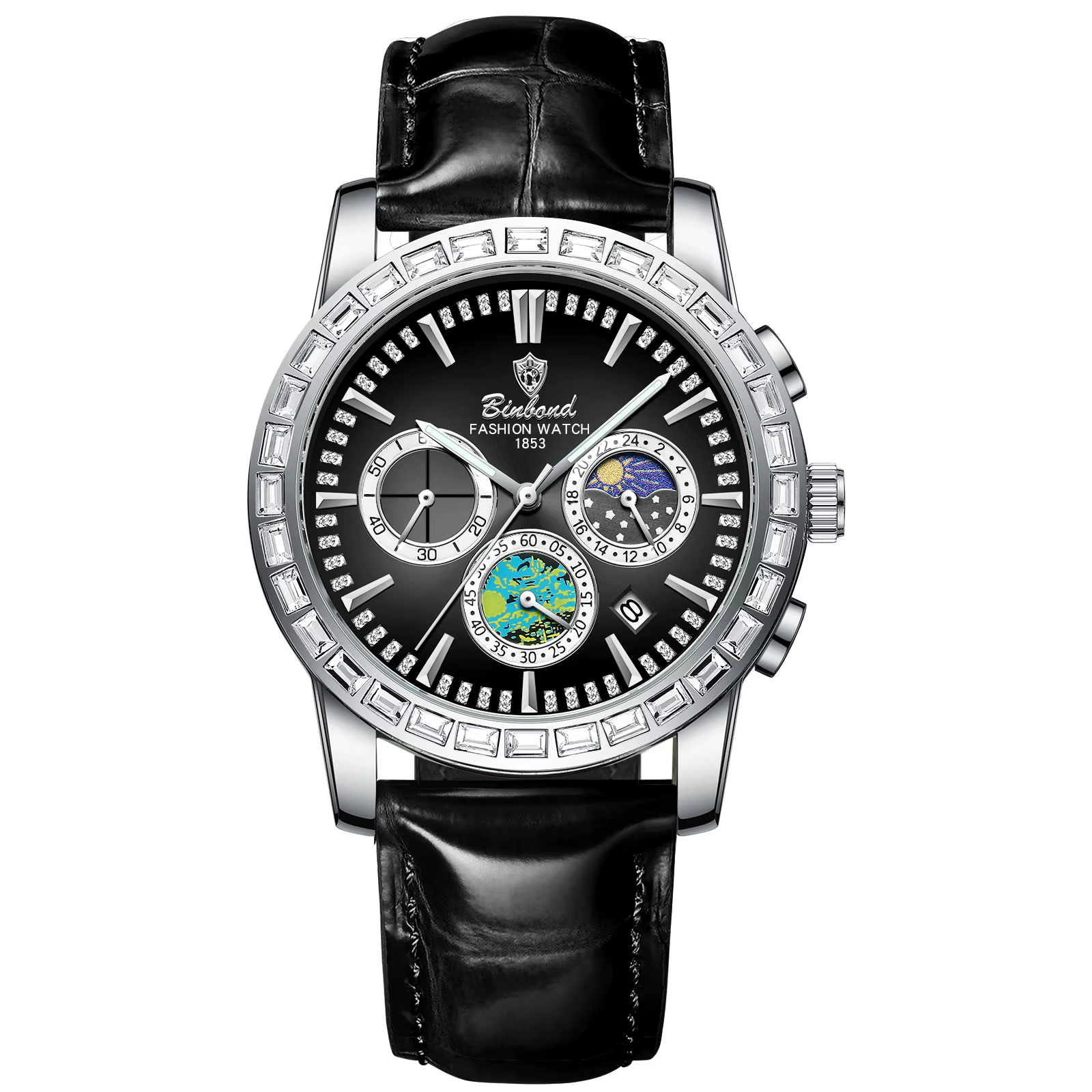 Montres à quartz chronographe BINBOND pour hommes, date automatique, luxe, lumineuses, étanches, dur