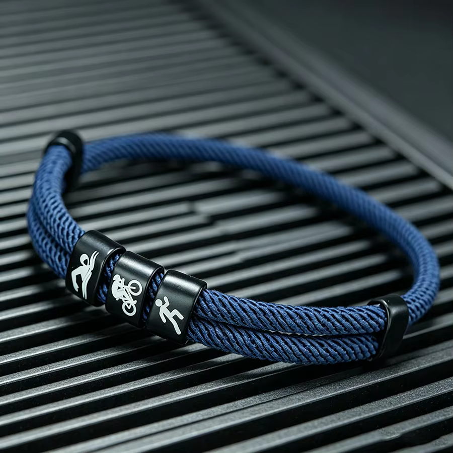 Bracelet en corde de sport pour homme Noter Creative, idéal pour le triathlon, en corde de 4 mm séle