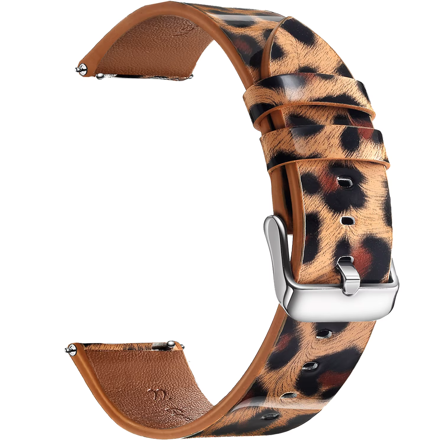 Bracelet de montre en cuir léopard à dégagement rapide, 20mm 22mm, pour femmes