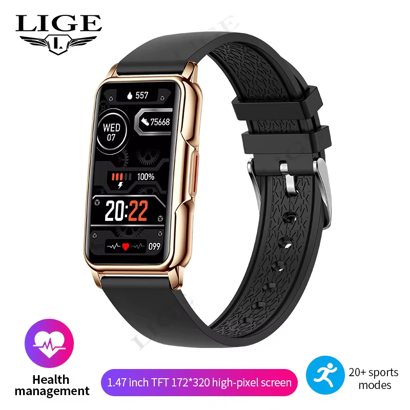 LIGE nouvelle mode montre intelligente dames Message pousser pression artérielle bricolage cadran pe