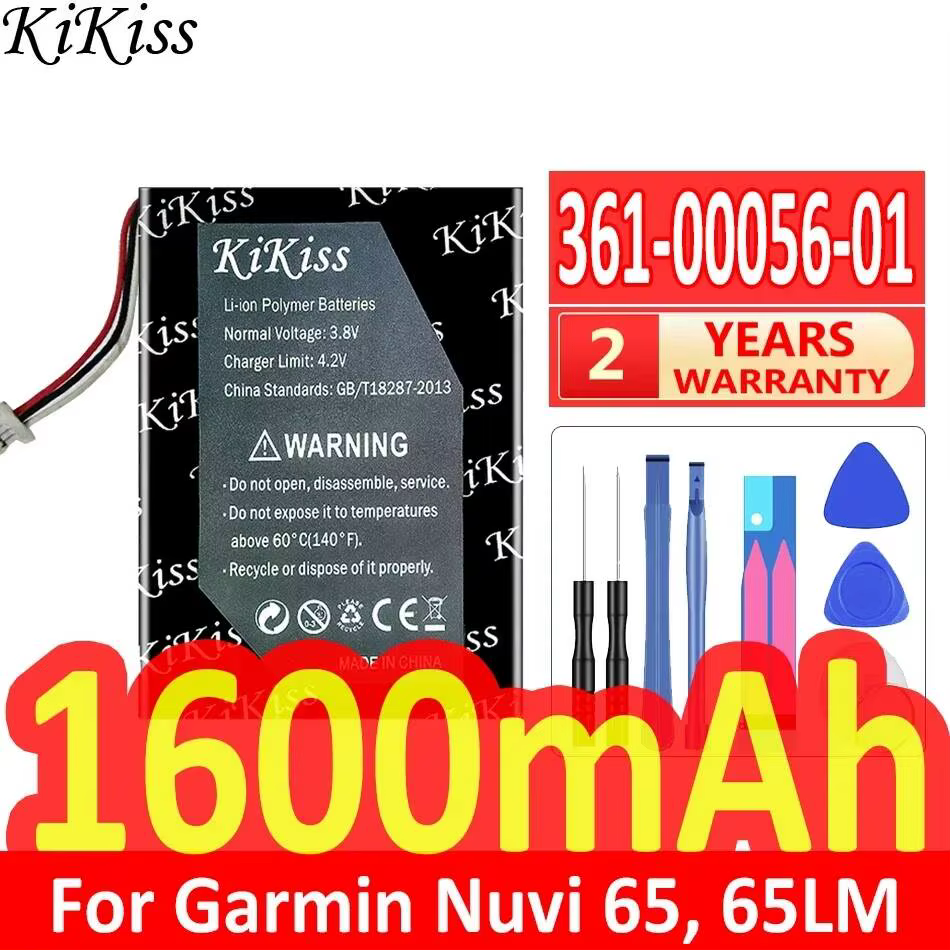 Batterie pour système de navigation automobile 361-00056-01 1600mAh pour Garmin Nuvi 53 53LMT 65 65L