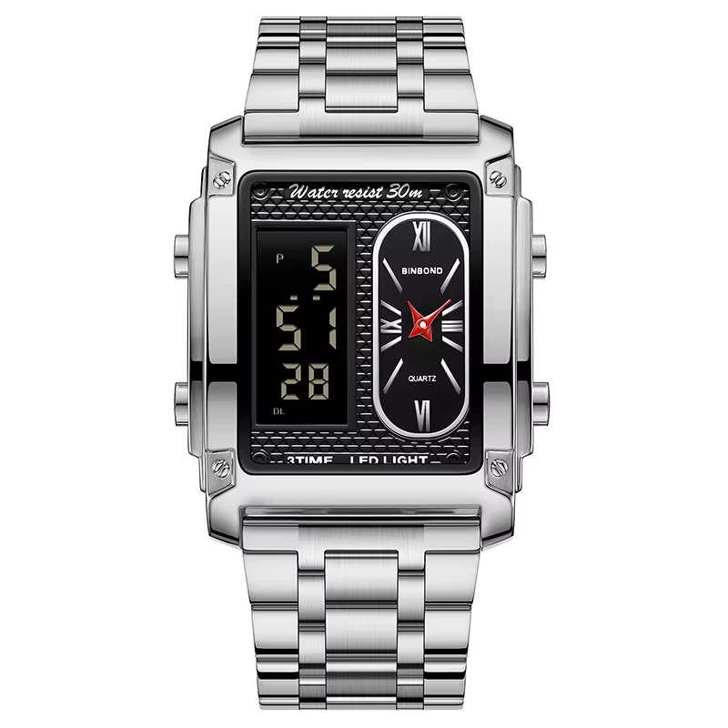 UTHAI H37 mode carré Double écran montre numérique pour hommes léger luxe loisirs sport étanche mont