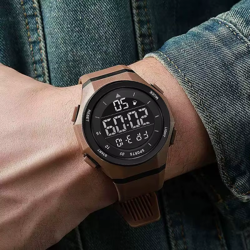Montre électronique pour homme, tendance, sportive, anti-chute, lumineuse
