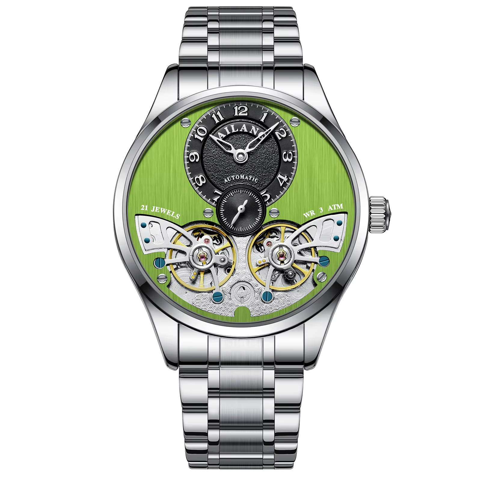Montre à double tourbillon de luxe pour hommes de la marque AILANG, nouvelle mode, acier inoxydable,