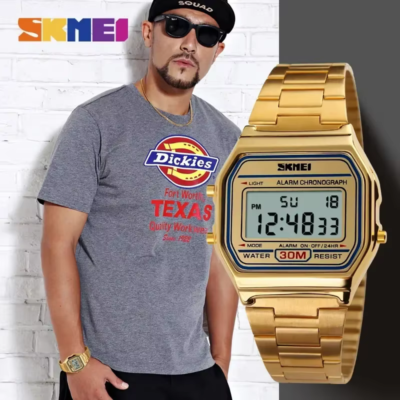 Skmei 3Bar montre numérique étanche Reloj Hombre pour Sport décontracté 1123 mode hommes bracelet en