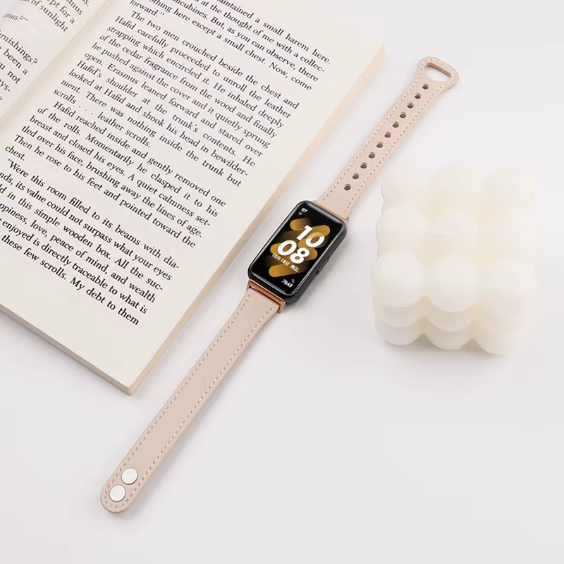 Bracelet en cuir pour Huawei Band 10 9 8, accessoires pour montre connectée, bracelet fin pour femme