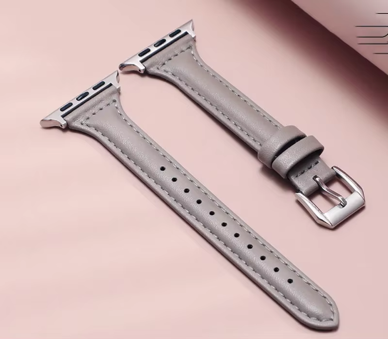 Bracelet en cuir fin pour Apple Watch Band, Ultra2, 49mm, Série 10, 9, 8, 7, 41mm, 45mm, 42mm, 46mm,