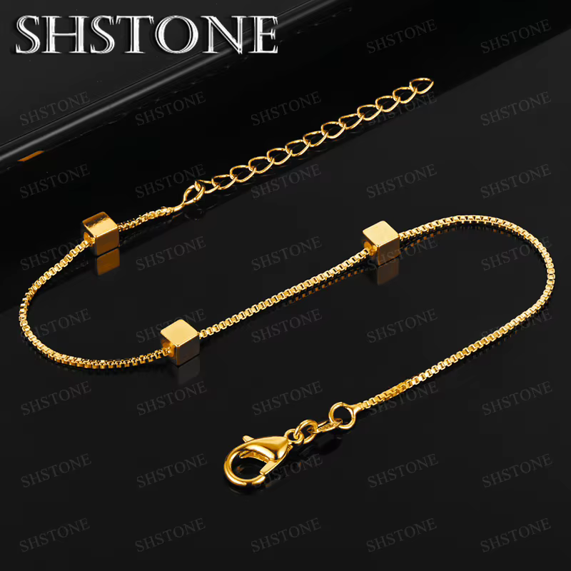 Chaîne en maille d'or 18 carats pour hommes, Bracelet de montre carré en forme de cœur, cadeau de fê