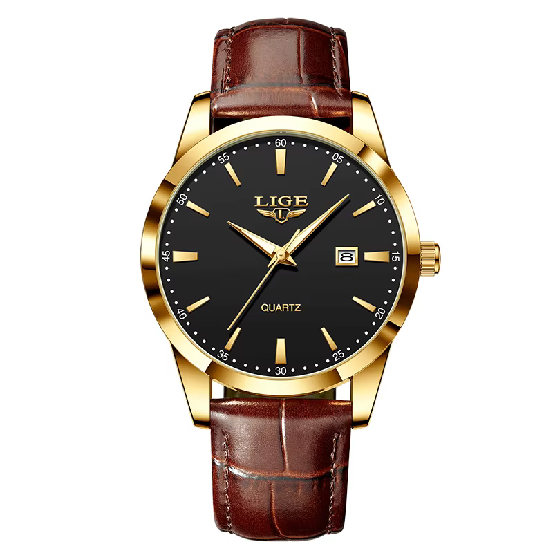 LIGE hommes montres haut de gamme de luxe militaire Montre à Quartz pour hommes mode cuir étanche sp