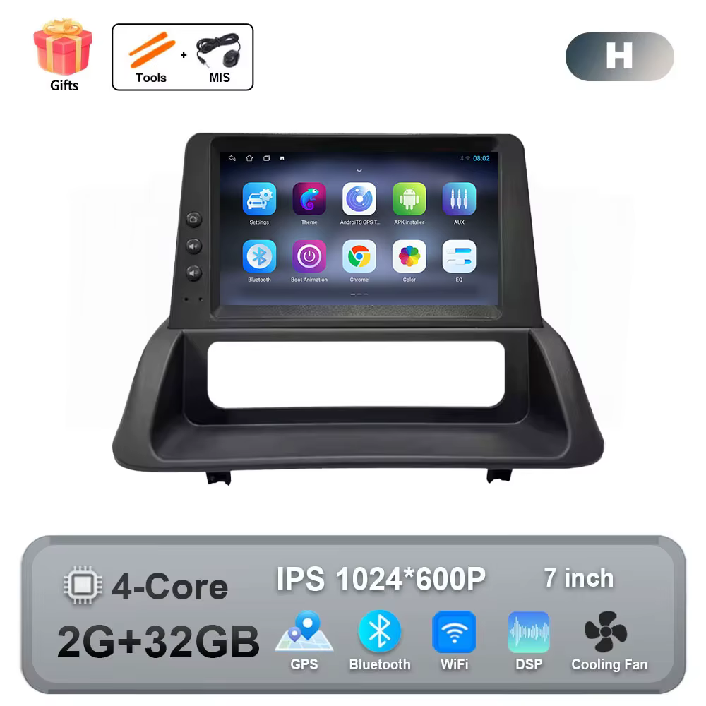 Autoradio multimédia Android 16 avec CarPlay sans fil intégré, WiFi, 4G, GPS pour Renault Clio 3 200