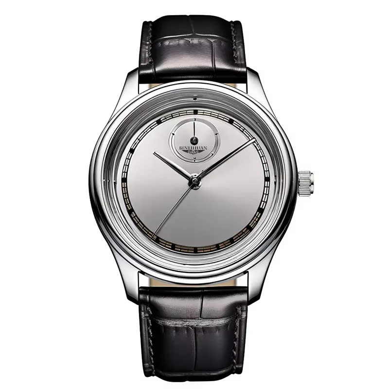 2025 nouvelle mode hommes d'affaires en cuir noir étanche montres à Quartz analogique montre-bracele