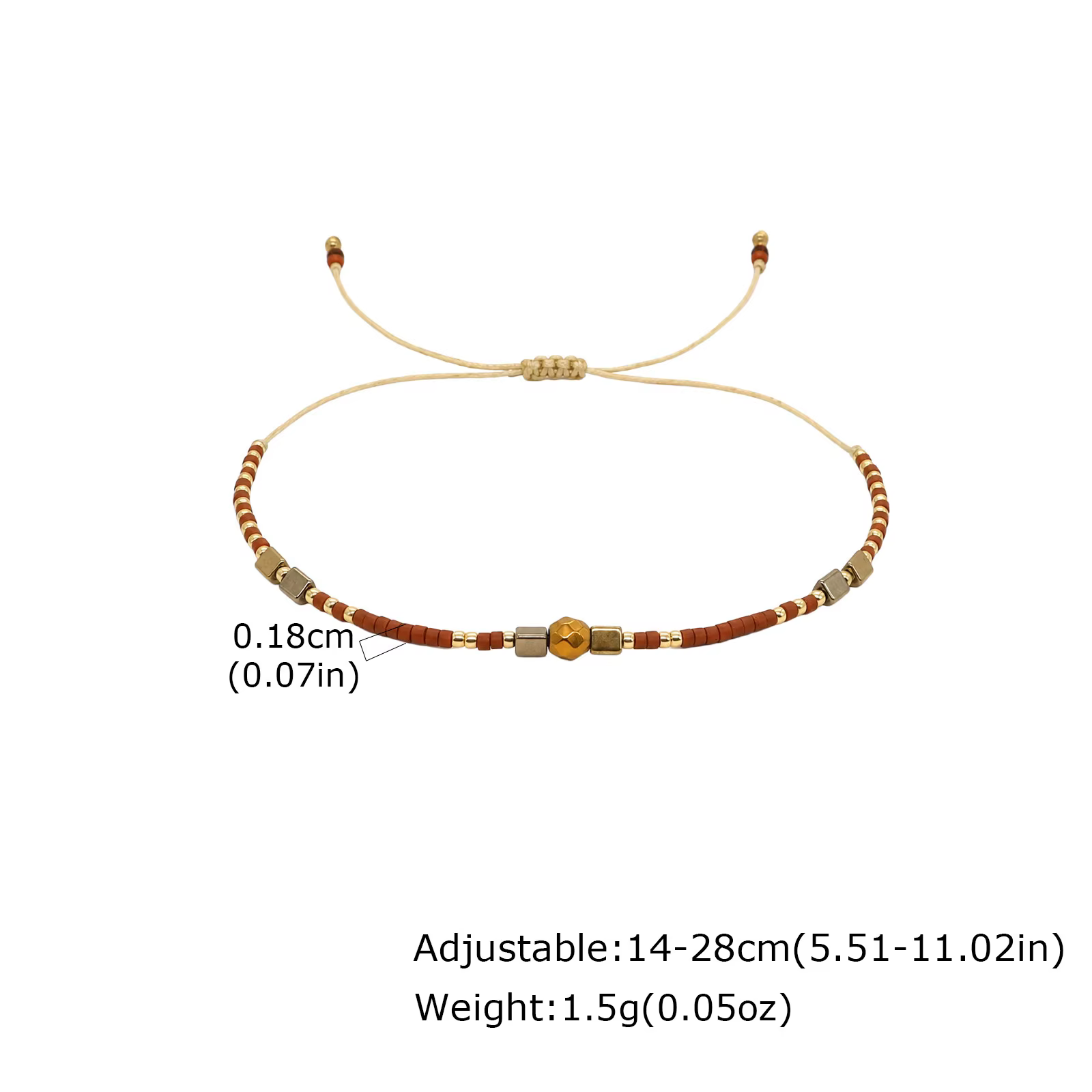 Bracelet en perles, cordon tressé réglable, bijoux bohèmes minimalistes faits à la main, empilables,