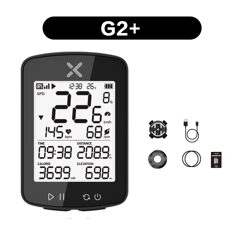 Ordinateur de vélo XOSS New G2 Plus, GPS sans fil, compteur de vitesse Bluetooth, étanche IPX7, comp