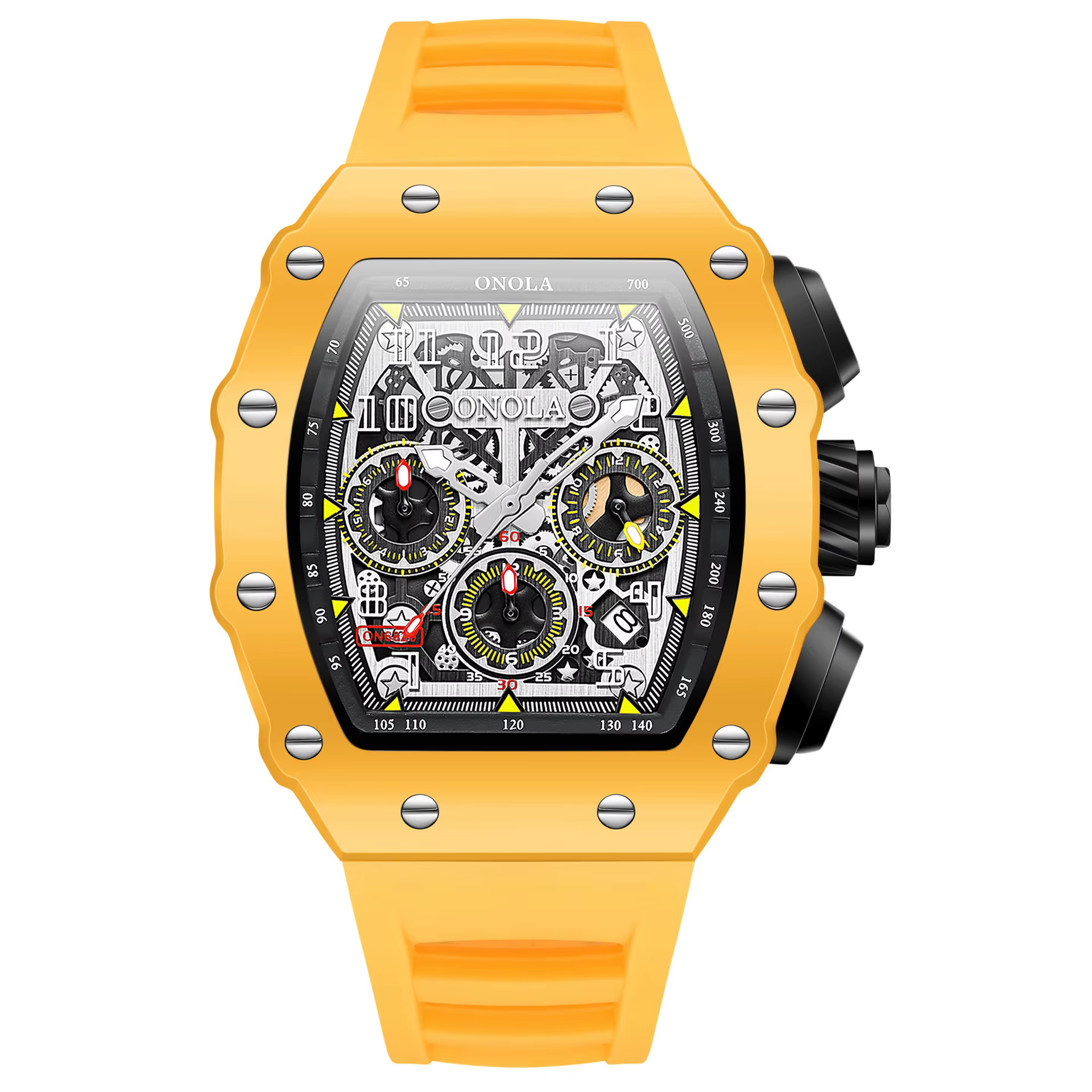 Nouvelle montre à quartz au design tendance, multifonctionnelle, étanche, avec bracelet en silicone 