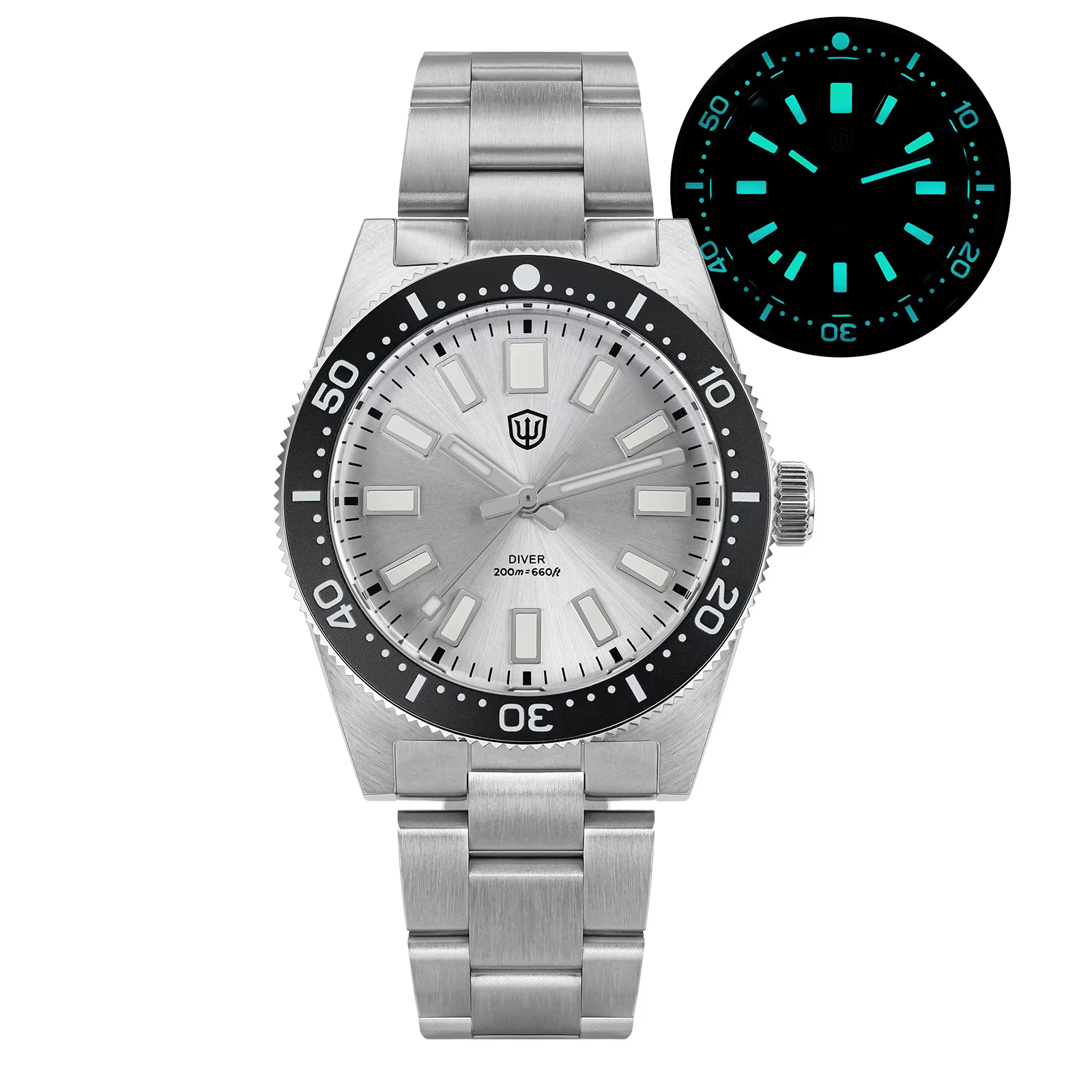 Watchdives WD1965 V2 montre à Quartz VH31 balayage deuxième mouvement lumineux bombé saphir 20Bar ét