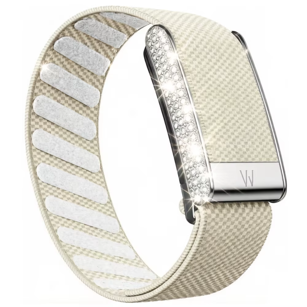 Bracelet de rechange pour montre WHOOP 5.0, en nylon, avec logo W, tissé, élastique, design diamant,