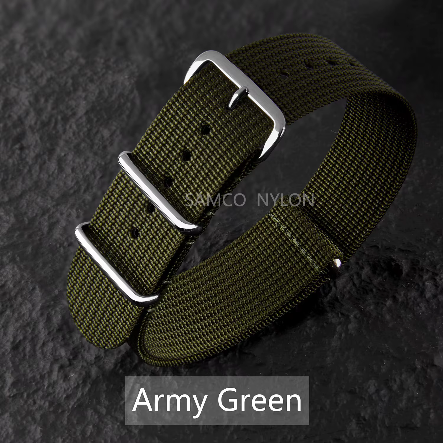 Bracelet de montre en Nylon nervuré 20mm 22mm bracelets de montre confortables boucle militaire lava