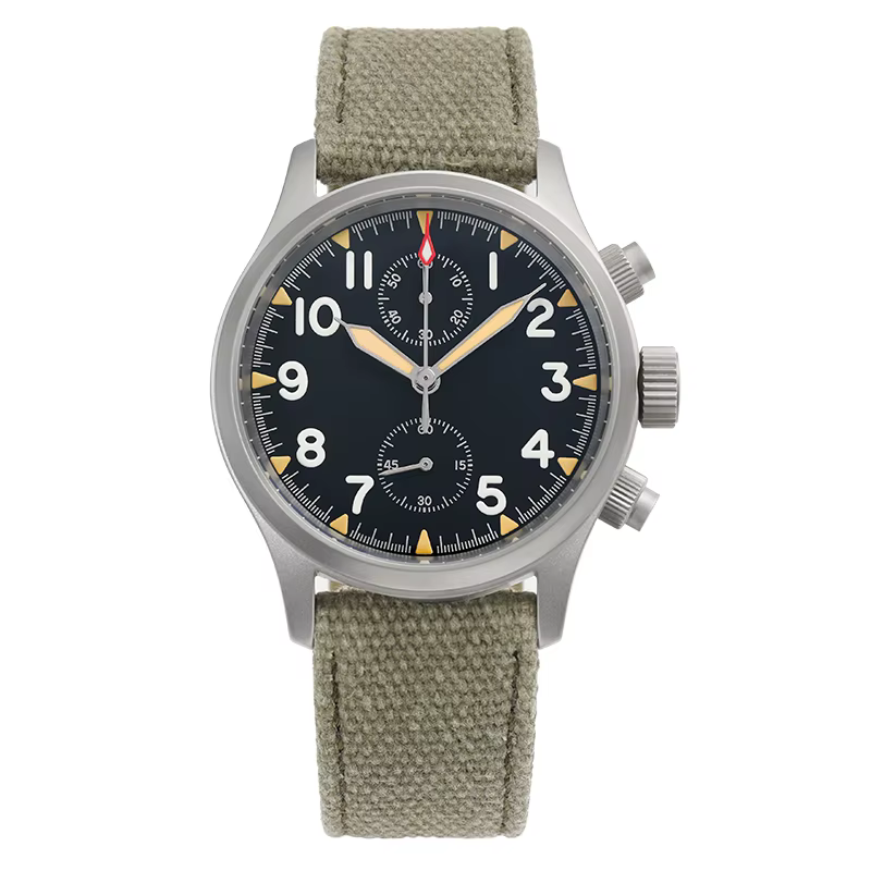 Militado ML1868KF rétro VK67 montre chronographe à Quartz boîtier en acier inoxydable 3 cadran étanc