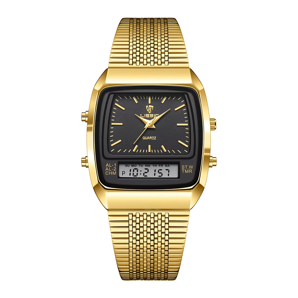 Montres à quartz LIEBIG de luxe à double affichage pour hommes et femmes, mode, sport de plein air, 