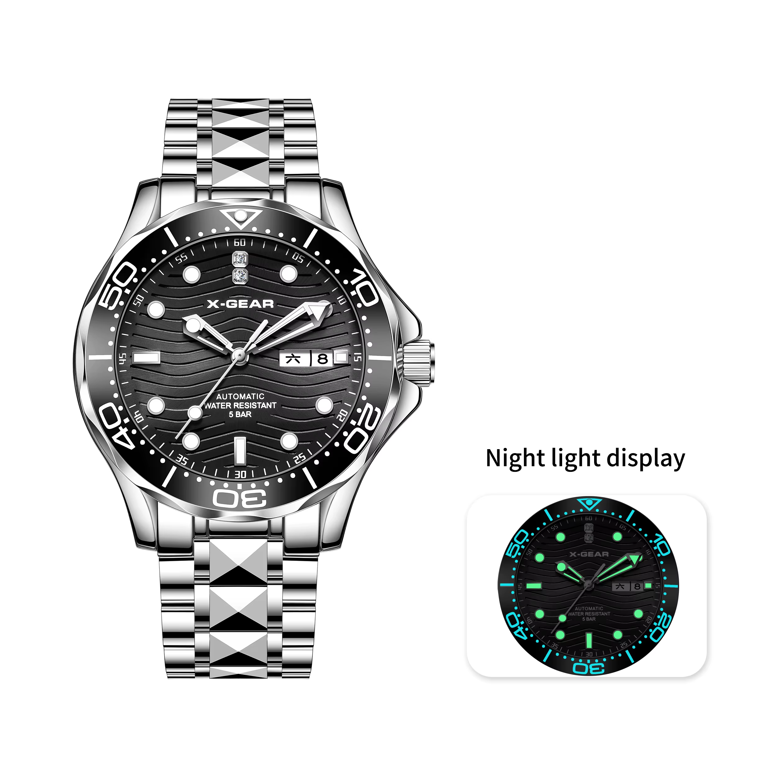 Montre mécanique pour homme Seamaster, fonction calendrier, étanche, lumineuse, lunette en céramique