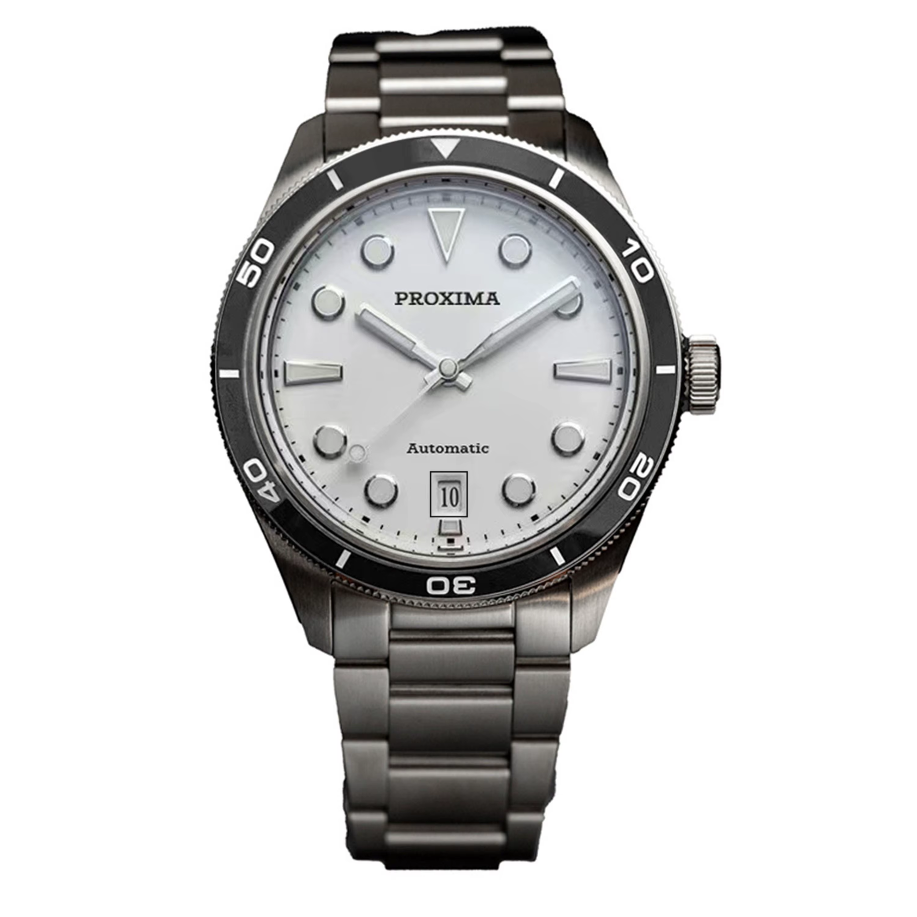 Proxima PX1697 39mm hommes montre émail blanc cadran bulle saphir PT5000 automatique mécanique Vinta