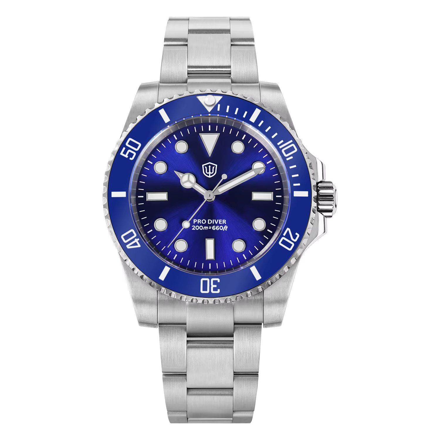 Watchdives VH31 balayage Quartz deuxième mouvement hommes montres acier inoxydable saphir 200M étanc