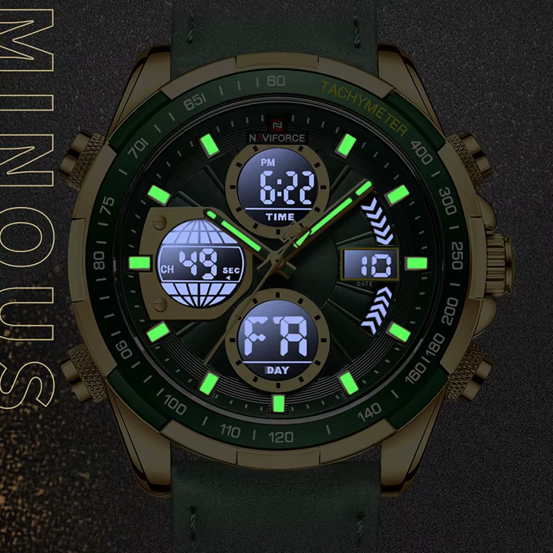 Nouveau NAVIFORCE montres pour hommes en cuir hommes militaire Sport montre étanche Quartz montre-br