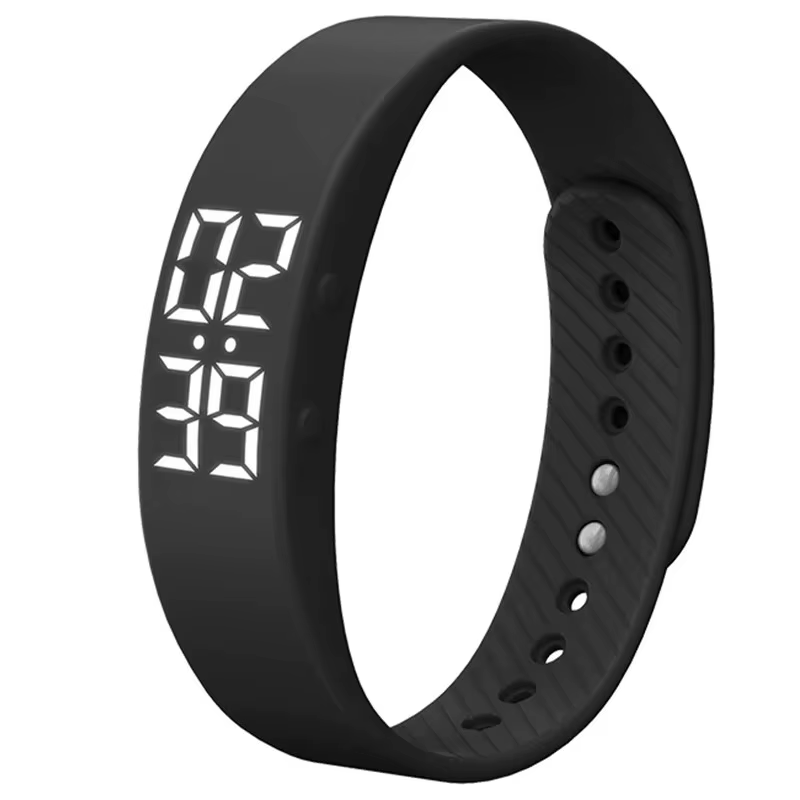 Bracelet intelligent numérique LED, étanche, horloge intelligente, avec réveil vibrant, rappel