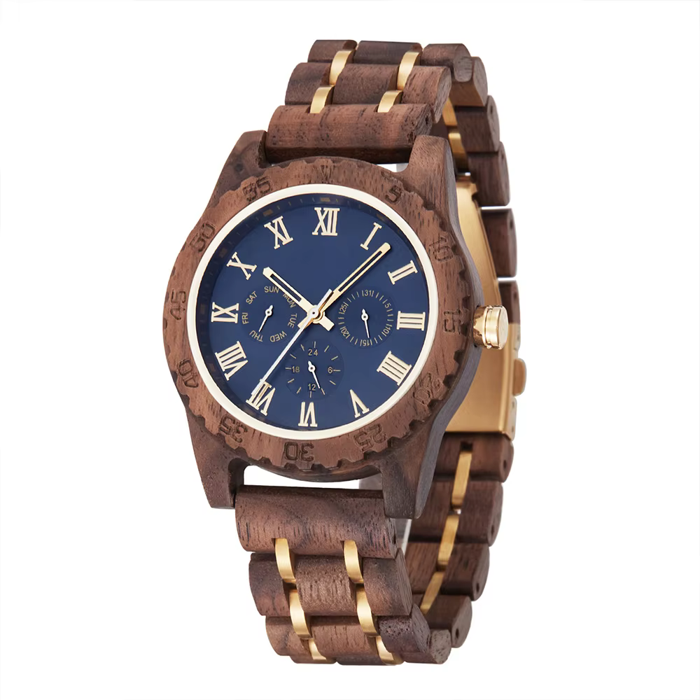Montres-bracelets en bois pour hommes montres à Quartz de mode avec horloge Date semaine montres boî