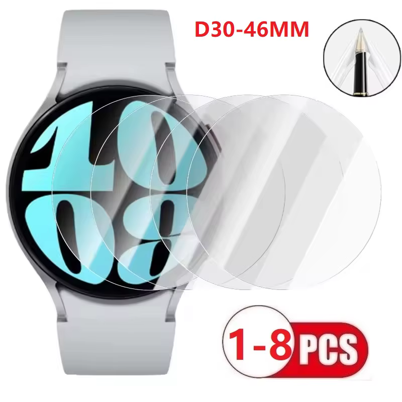 Protecteur d'écran de montre rond, Film Tpu souple 40mm 30mm 32 31 34 36 35 37 41 42 38 39 43 44 45