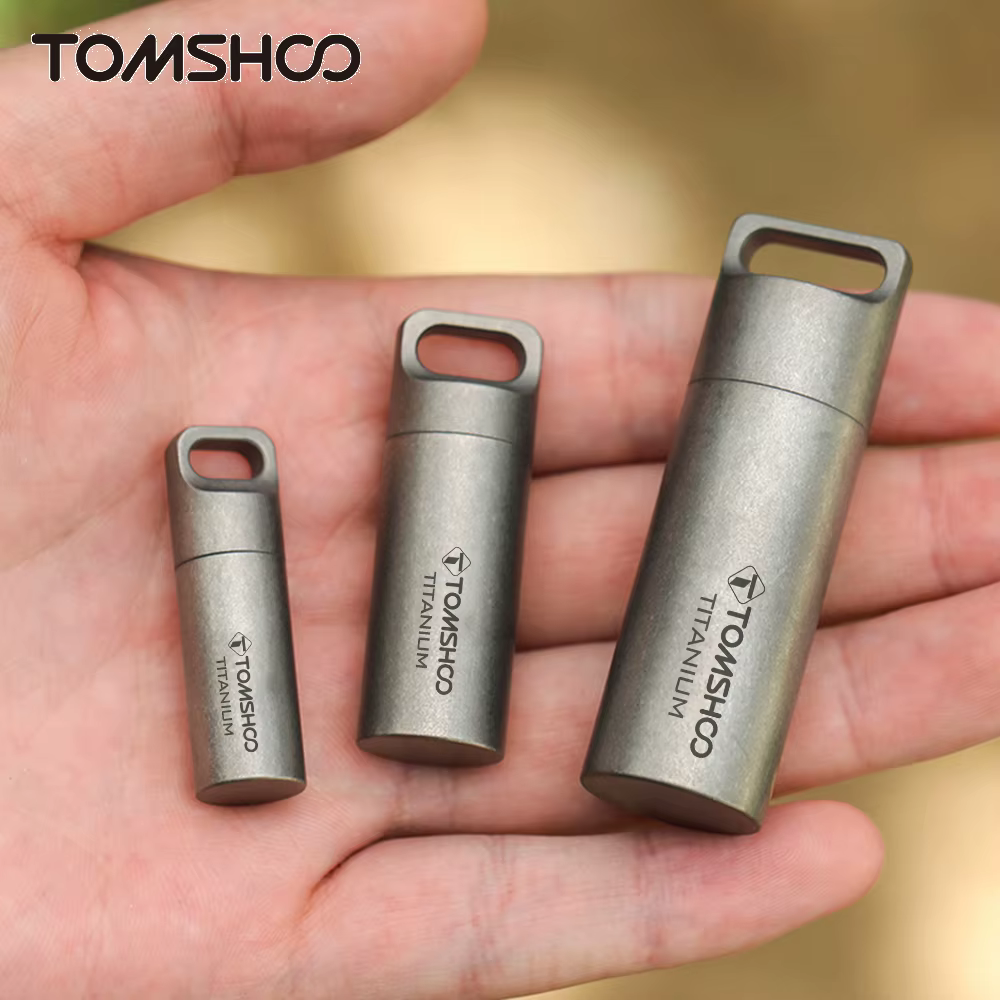 Tomshoo – Mini boîte à pilules de rangement étanche et scellée en titane, étui de parfum, pendentifs