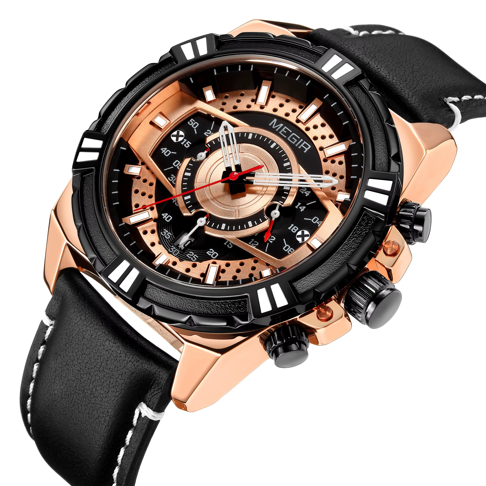 Montres pour hommes Megir, montre-bracelet étanche, chronographe, montre militaire de marque de luxe