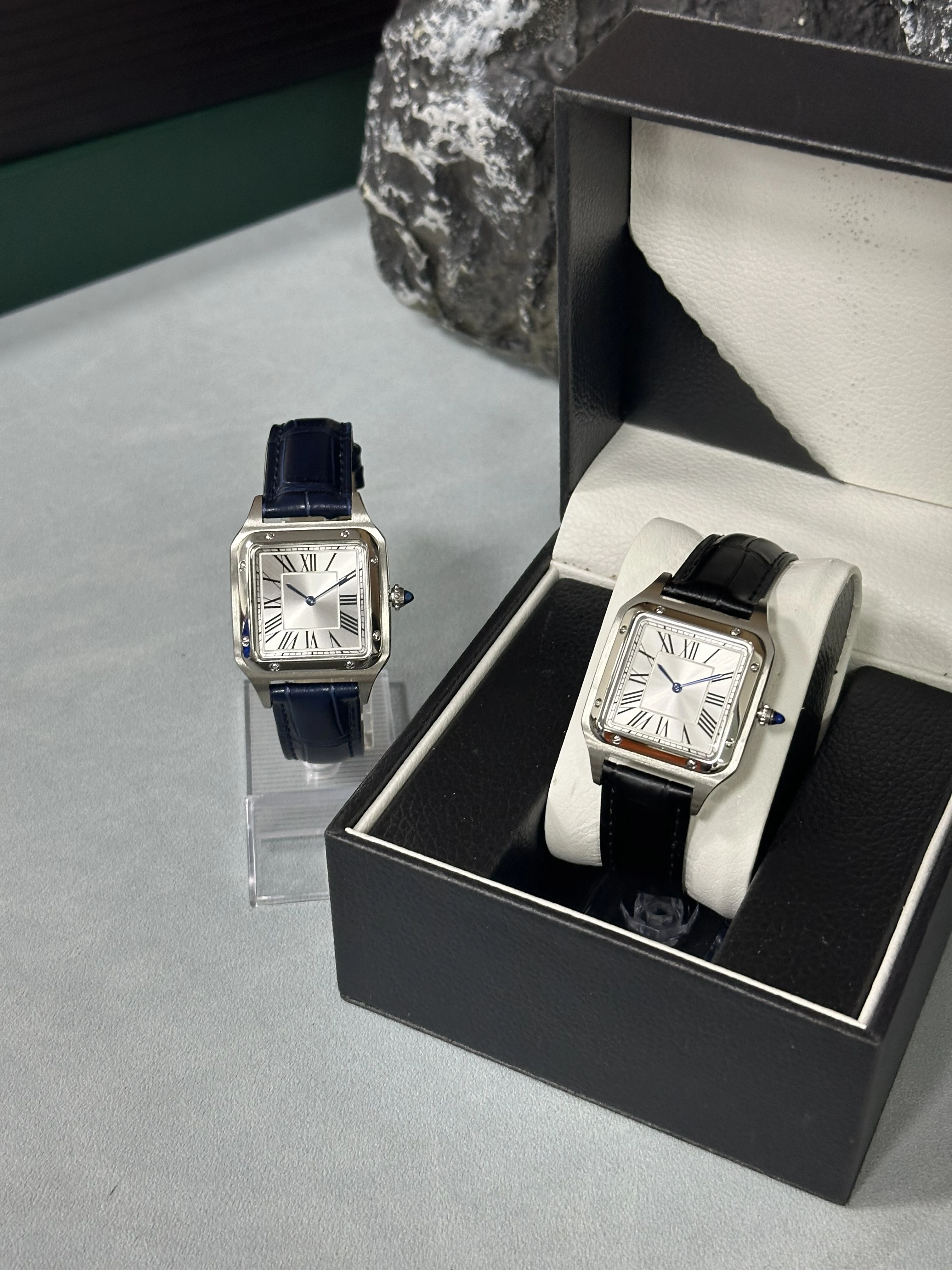Montre à Quartz de luxe pour hommes, cadran carré à chiffres romains, tendance, décontractée, bracel