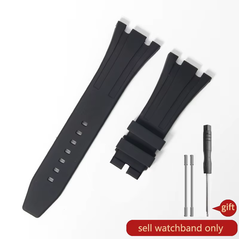 Bracelet de montre en caoutchouc de silicone étanche, bracelet sportif, Audemars Piguet Royal Oak, a