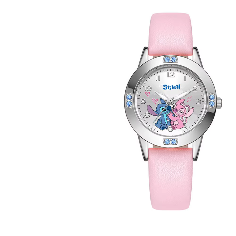 Montres pour filles Lilo&Stitch, montre à quartz avec diamants pour femmes, montres-bracelets en cui