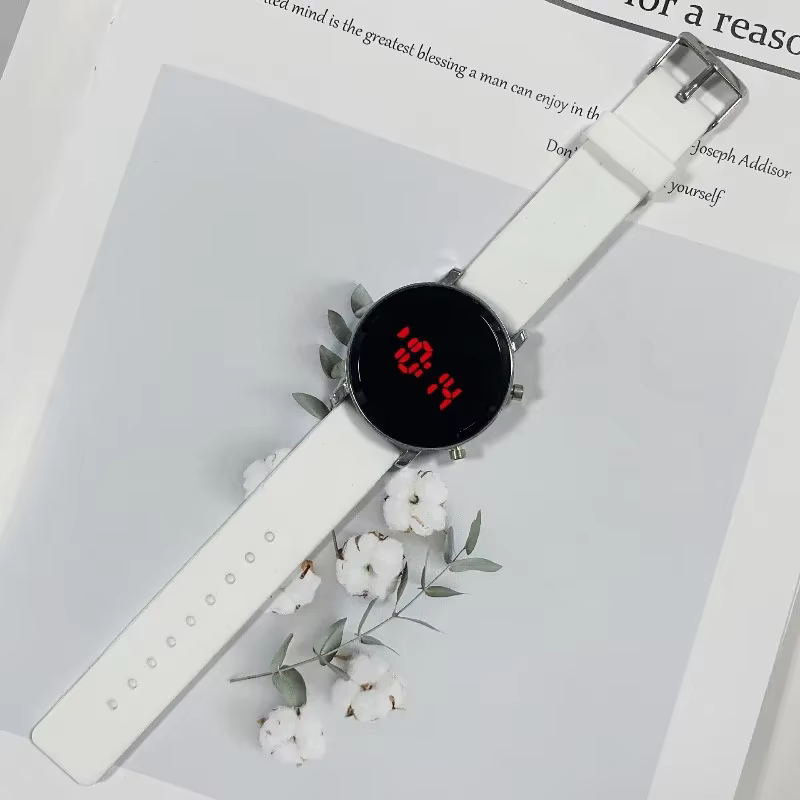 Montres numériques pour femmes mode Simple cadran rond montre LED Sport décontracté hommes montre-br