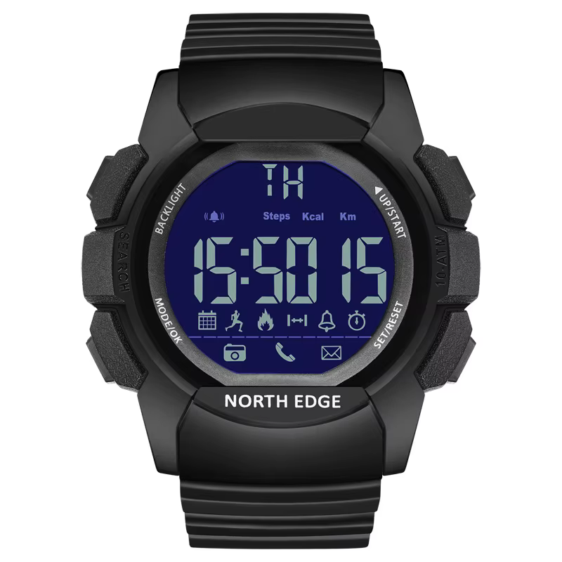 Montre connectée de sport étanche pour hommes avec Bluetooth, podomètre, multifonction, notification