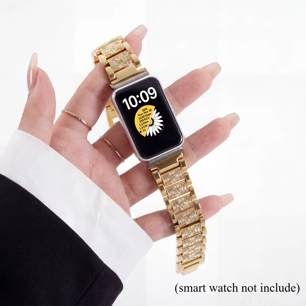 Bracelet à maillons en diamant pour Samsung Galaxy Fit 3, bracelet en métal pour montre connectée Ga