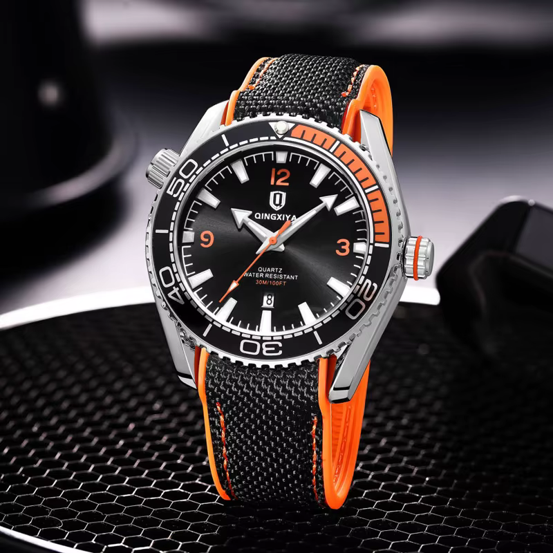 QINGXIYA-Montre à Quartz pour Homme, Bracelet en Silicone, Étanche, Shoe, Calendrier, Nouvelle Mode