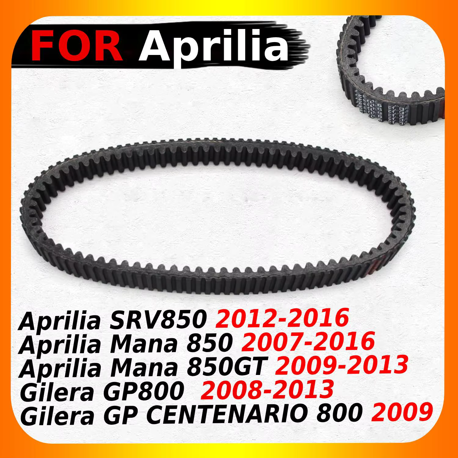 Courroie de transmission pour moto Aprilia Mana 850 / Mana 850GT / SRV850 / Gilera GP800 / Gilera GP