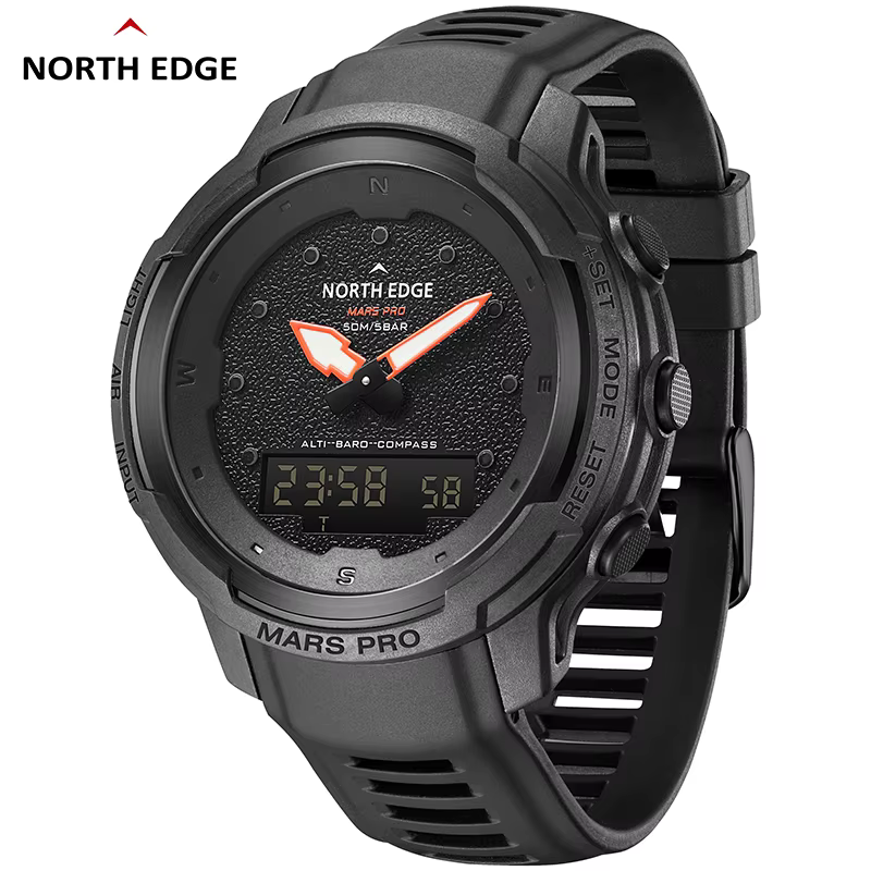 Montre de plein air NORTH EDGE MARS PRO pour hommes, altimètre, baromètre, boussole, affichage numér