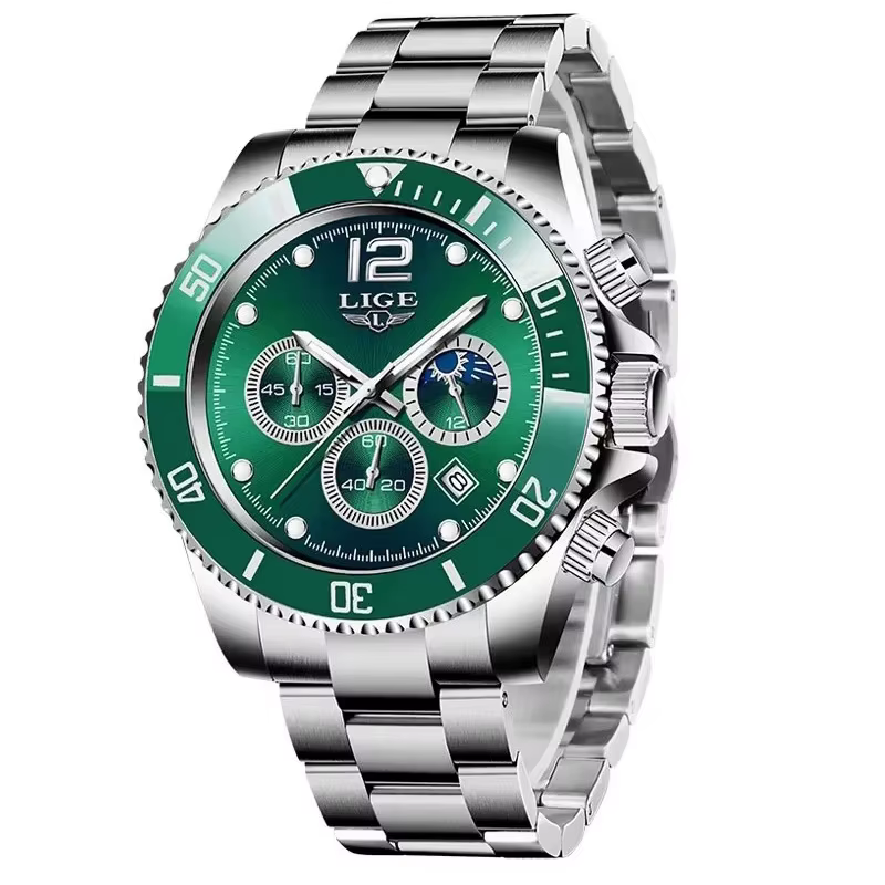 Montres pour hommes LIGE, montre de luxe de marque haut de gamme pour hommes, étanche, sportive, chr
