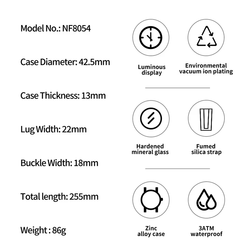 Montre décontractée pour homme NAVIFORCE, étanche, sportive, à quartz, bracelet en silicone, chronog